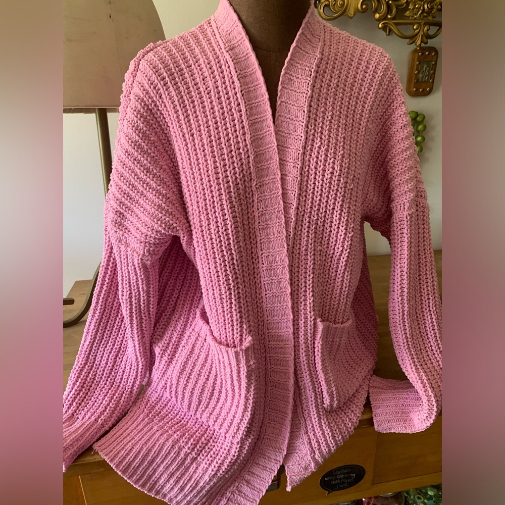ee:some pink sweater crotchet knit cardigan